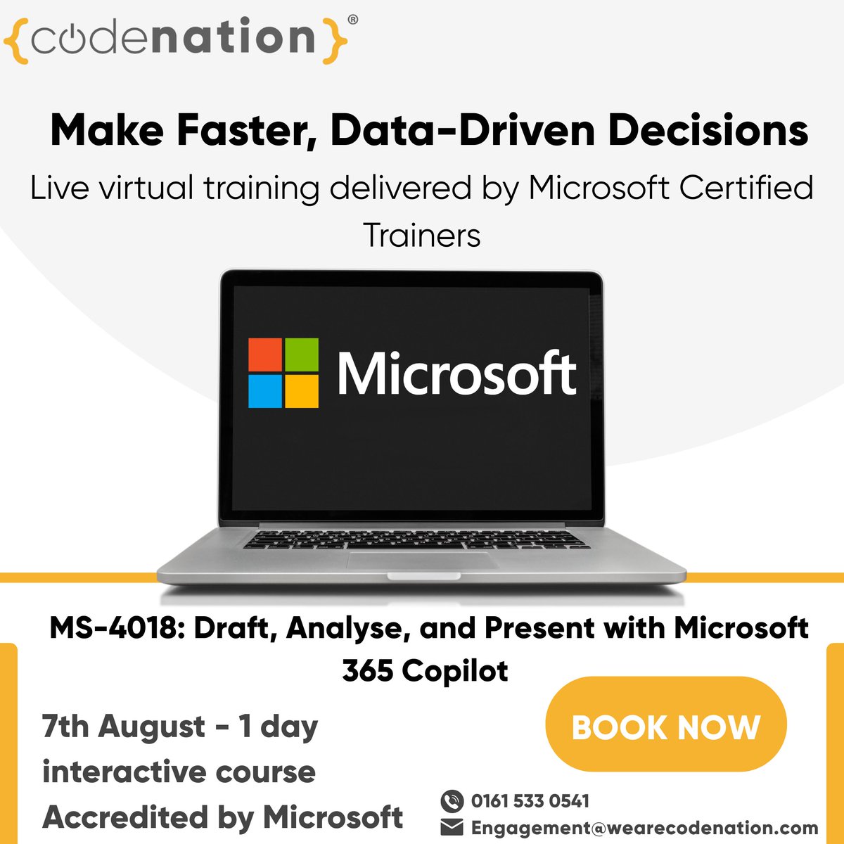 Code Nation (@wearecodenation) on Twitter photo ๐จ Last few spaces!
Empower your team with Microsoft 365 Copilot skills
๐
Aug 7 | ๐ป Remote | ๐ 1-Day Cert
Learn AI prompting, automation & insights across Word, Excel, Teams & more.
๐ฉ Book: Engagement@wearecodenation.com
๐ lnkd.in/eTydvTAZ?utm_sโฆ
#Microsoft365 #Copilot ๐จ Last few spaces!
Empower your team with Microsoft 365 Copilot skills
๐
Aug 7 | ๐ป Remote | ๐ 1-Day Cert
Learn AI prompting, automation & insights across Word, Excel, Teams & more.
๐ฉ Book: Engagement@wearecodenation.com
๐ lnkd.in/eTydvTAZ?utm_sโฆ
#Microsoft365 #Copilot