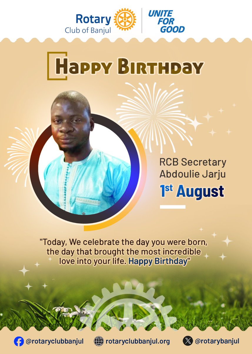 RotaryBanjul's tweet photo. Celebrating the birthday of two of our members. We wish them the happiest of birthdays with good health and everlasting love and happiness!
#RotaryInternational #birthdaywishes #UniteForGood #District9101 https://t.co/FkUE3fl4UD