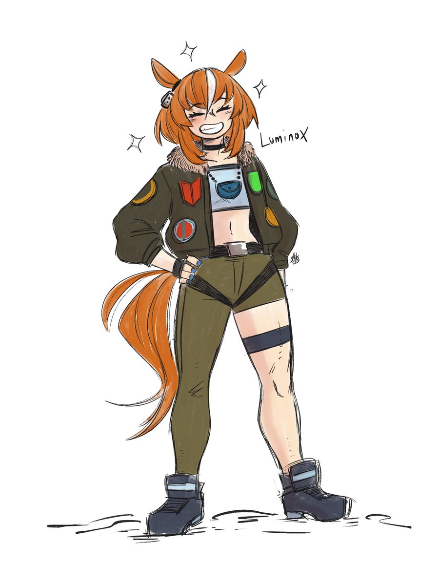 Top gun son… LUMINOX…trying something similar to his father race wear…. <a href="/jvLVe1HRZDFTYu1/">すあま@愛馬ルミといっしょ</a> fan art of uma version…