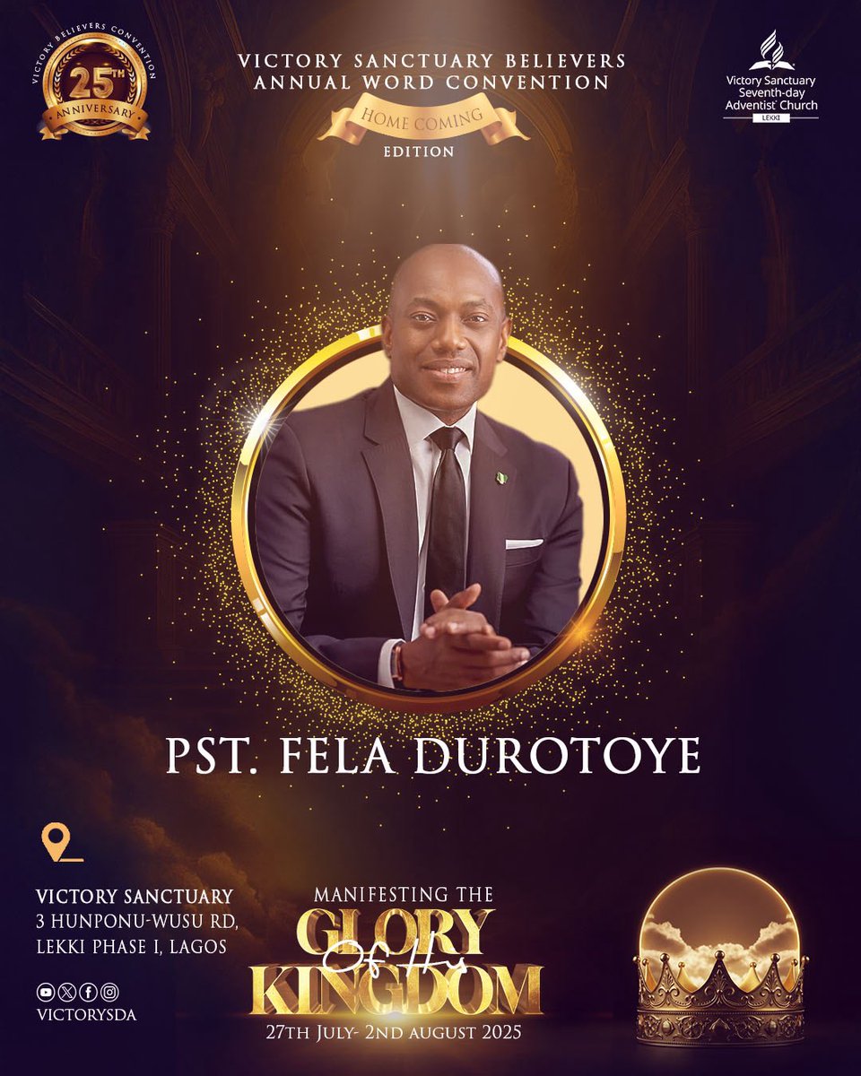 We are about to have another ministration from a powerful speaker. 

Welcome <a href="/feladurotoye/">FelaDUROTOYE</a> to the podium as we start this powerful afternoon session

#VBC2025
#ManifestingHisKingdomGlory 
#25YearsOfVictory