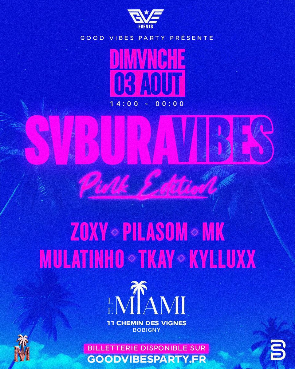 03.08 MIAMI BEACH📍PARIS 🇫🇷
🎫👉🏾 billetweb.fr/sabura-vibes1