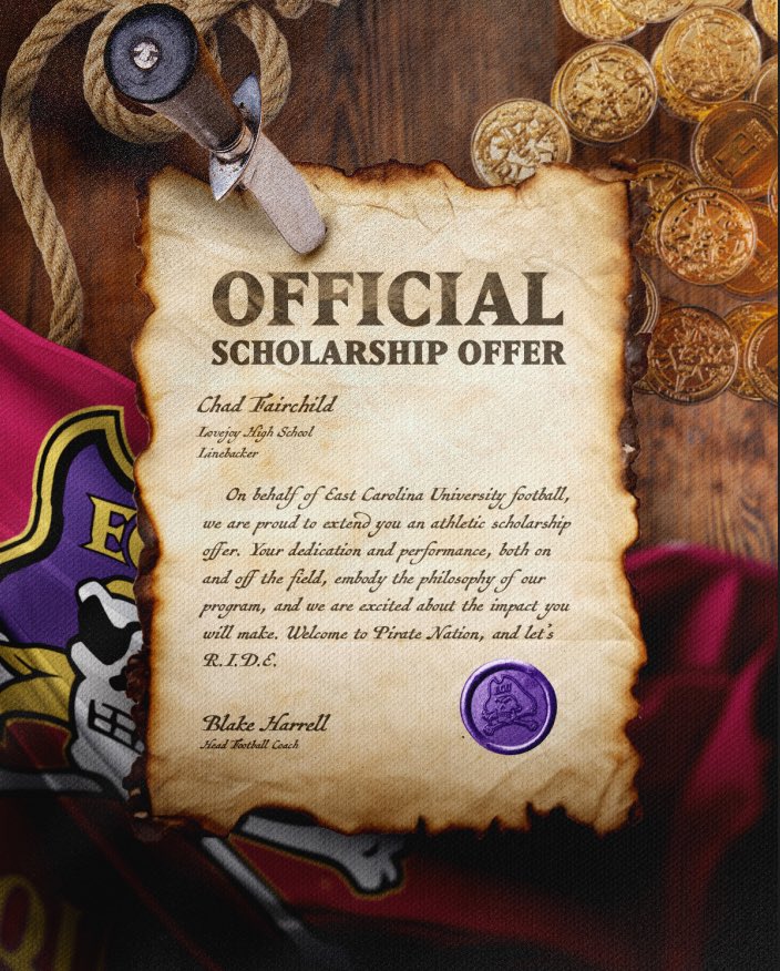Chad Fairchild 4⭐️ 🏈 (@chadfair01) on Twitter photo Truly Blessed ..
🏴☠️🏴☠️🏴☠️🏴☠️🏴☠️
#PirateNation
#GottaGetThose
#Burntheboats
<a href="/JoyWildcats/">Lovejoy High School (GA) Football</a>
<a href="/WildcatsLovejoy/">Lovejoy HS Athletics</a>
<a href="/RecruitGeorgia/">Recruit Georgia</a>
<a href="/CoachECarson/">Coach Carson</a>
<a href="/CoachA_ECU/">Josh Aldridge</a>
<a href="/Coach_B_Harrell/">Coach Blake Harrell 🏴☠️🏴☠️🏴☠️</a>
<a href="/chance_scott10/">Chance Scott</a>
<a href="/PR927FM/">Pirate Radio ☠️</a>
<a href="/thorogood_will/">Will Thorogood</a>
<a href="/BoneyardPodcast/">The Boneyard Podcast</a>
<a href="/HTC247/">Hoist The Colours</a>
<a href="/ECUPirateCannon/">#BOOM!</a>
<a href="/247Sports/">247Sports</a> Truly Blessed ..
🏴☠️🏴☠️🏴☠️🏴☠️🏴☠️
#PirateNation
#GottaGetThose
#Burntheboats
<a href="/JoyWildcats/">Lovejoy High School (GA) Football</a>
<a href="/WildcatsLovejoy/">Lovejoy HS Athletics</a>
<a href="/RecruitGeorgia/">Recruit Georgia</a>
<a href="/CoachECarson/">Coach Carson</a>
<a href="/CoachA_ECU/">Josh Aldridge</a>
<a href="/Coach_B_Harrell/">Coach Blake Harrell 🏴☠️🏴☠️🏴☠️</a>
<a href="/chance_scott10/">Chance Scott</a>
<a href="/PR927FM/">Pirate Radio ☠️</a>
<a href="/thorogood_will/">Will Thorogood</a>
<a href="/BoneyardPodcast/">The Boneyard Podcast</a>
<a href="/HTC247/">Hoist The Colours</a>
<a href="/ECUPirateCannon/">#BOOM!</a>
<a href="/247Sports/">247Sports</a>