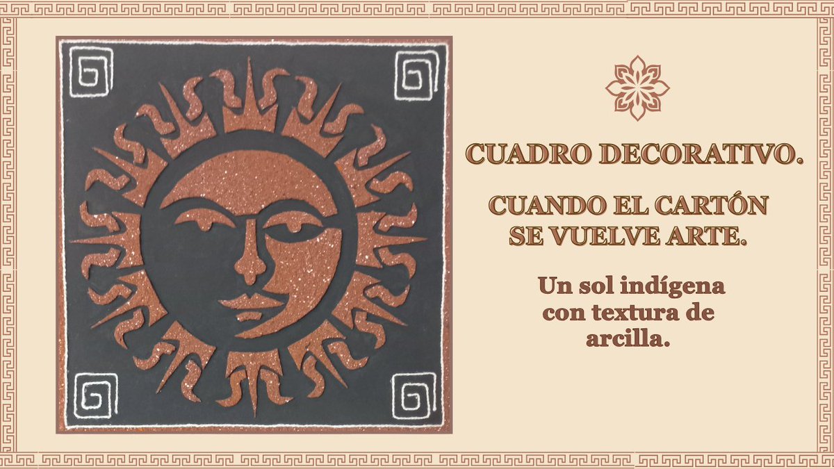hivediy47901's tweet photo. Cuadro Decorativo. Un sol indígena con textura de arcilla. Por mily0202
https://t.co/3O2fbj2RbP
#hive #hivediy #howto https://t.co/BGFMd8zk1q