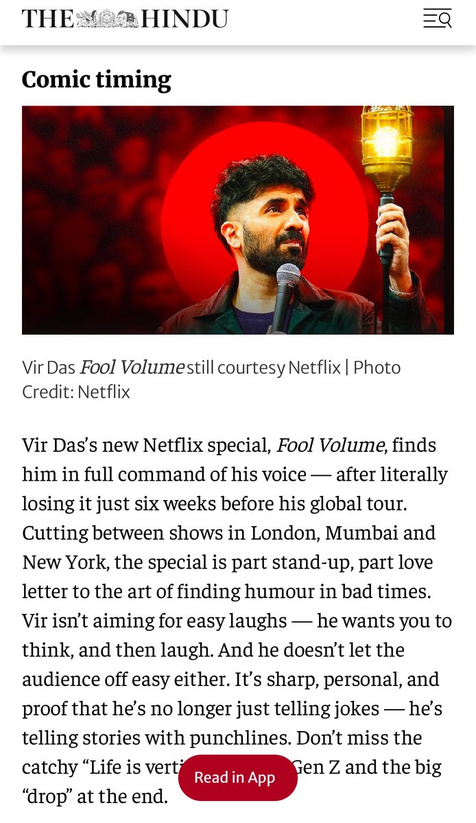 Thank you <a href="/the_hindu/">The Hindu</a> #foolvolume <a href="/NetflixIndia/">Netflix India</a>