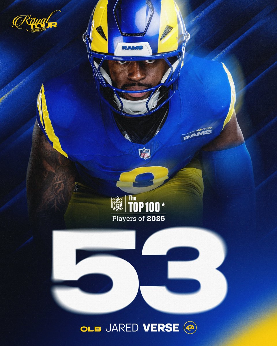 Rev up the engines 🏁

<a href="/JaredVerse1/">Jared Verse</a> comes in at No. 53 in the NFL Top 100.