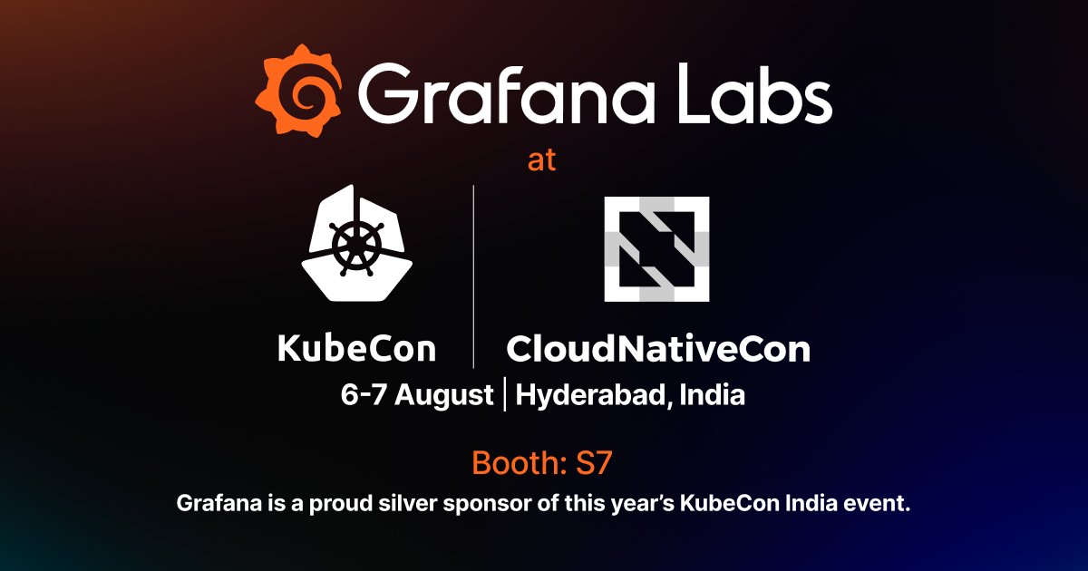 grafana's tweet image. 🇮🇳 #KubeCon India, we can't wait to see you! Stop by our booth (S7) from 6-7 August for live demos and swag, and see our #eBPF-focused talks. 

Learn more about #OpenTelemetry eBPF instrumentation (formerly Grafana Beyla): grafana.com/oss/beyla-ebpf…