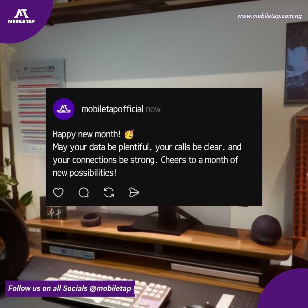 May your data be plentiful, your calls be clear, and your connections be strong. 
Cheers to a month of new possibilities! 

𝐓𝐚𝐩 𝐈𝐧, 𝐍𝐨𝐰!
🛜linktr.ee/MobileTap

#MobileTap #EffortlessConnectivity
#WorkFromAnywhere #DigitalProductivity #August #NewMonth #PowerYourWork