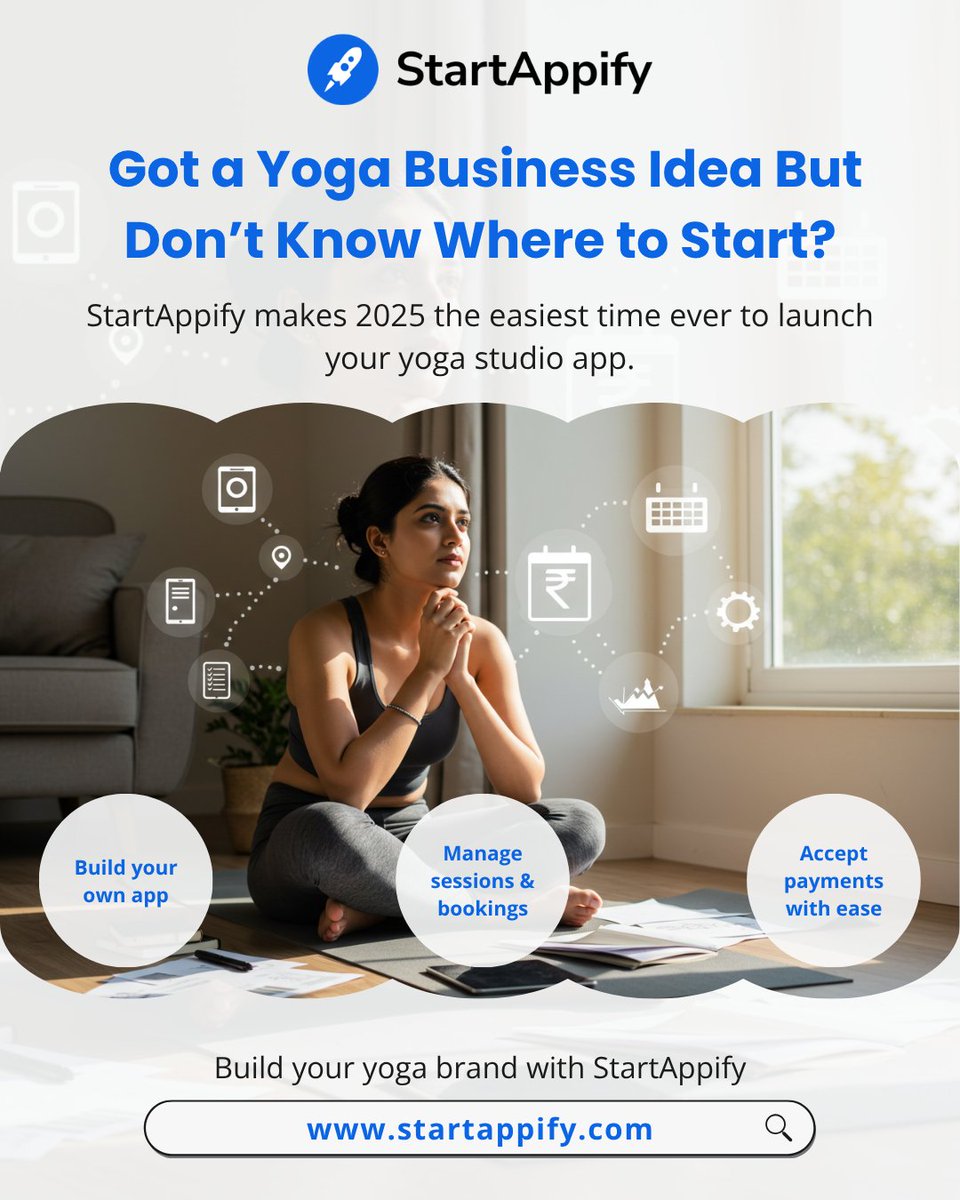 StartAppify's tweet image. Got a yoga business idea but don’t know where to start?
 Startappify makes 2025 the easiest time to launch your own yoga studio app.
👉 Startappify.com
#Startappify #YogaBusiness #YogaApp #NoCode #StudioTools