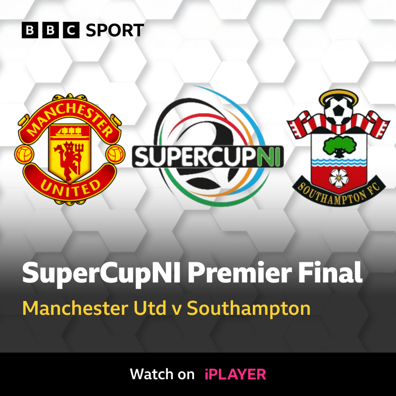 BBCSPORTNI's tweet photo. Stars of the future on show tonight at the Coleraine Showgrounds 🏟️

🏆 @SuperCupNI Premier Final 

⚽️@ManUtd 🆚 @SouthamptonFC 

⏰ 20:00 BST 

Live on @BBCSport ⤵️ #BBCFootball