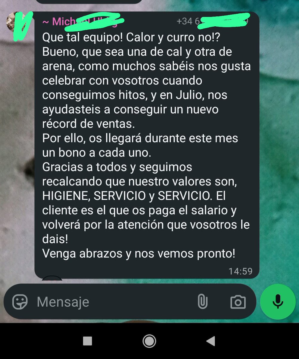 Solo venía a vacilar de que mi jefe seguramente es mejor que el vuestro. Os pongo en situación, hostelería en El Albir (Costa Blanca), 2 días libres a la semana, las extras las pagan, vacaciones incluso en verano (mi compañera se ha ido 3 semanas), sin turnos partidos...