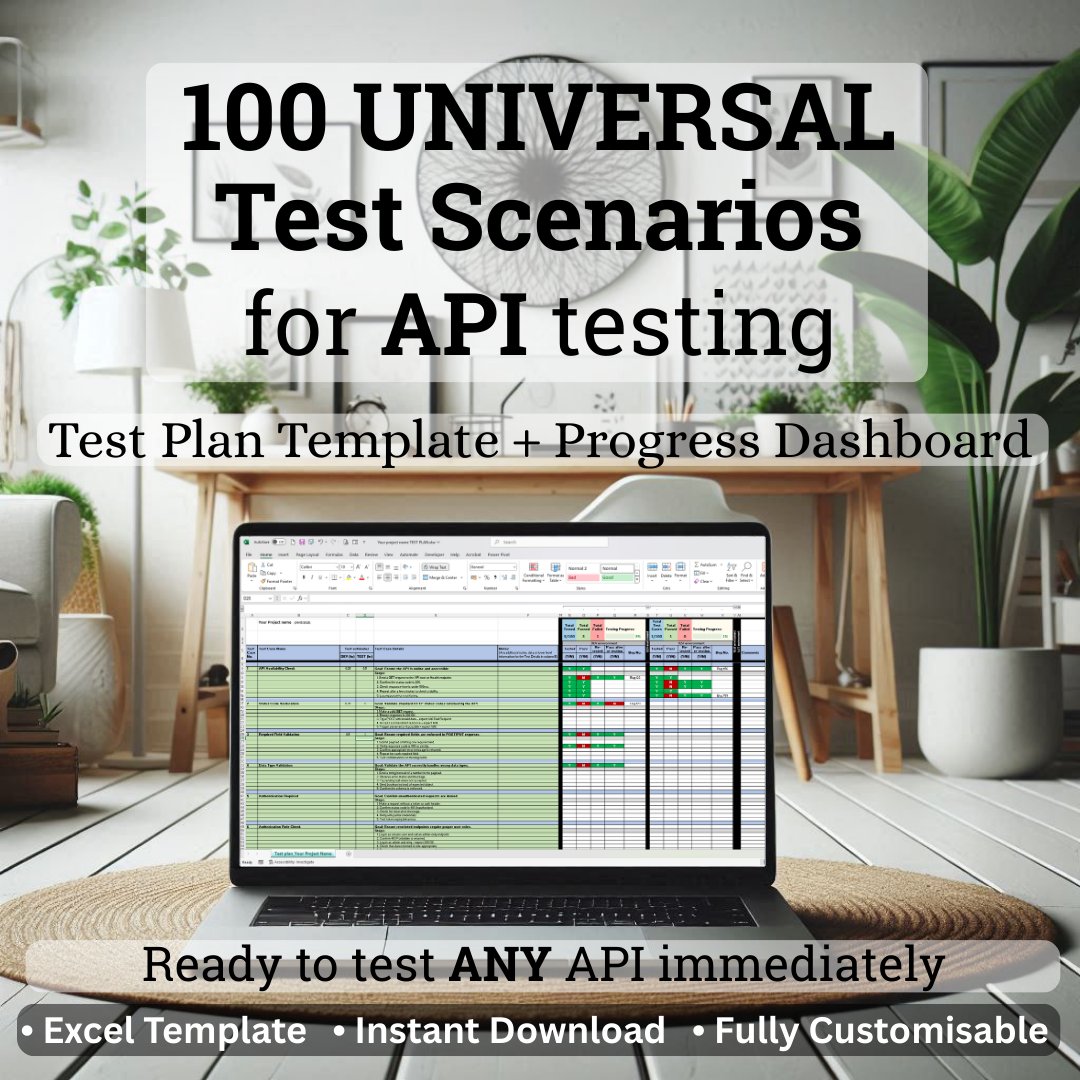 hugudydesigns's tweet photo. 🧪Nail every project with this 100% Universal API Test Plan Template!
Ready-to-use, fully customizable, and designed for testers &amp; QA pros who want flawless results - fast.
Get organised. Get tested. Get it now!

🔗https://t.co/qBWmARBjOW

#TestPlan #QA #SoftwareTesting #Testers https://t.co/vzZnU2weYn