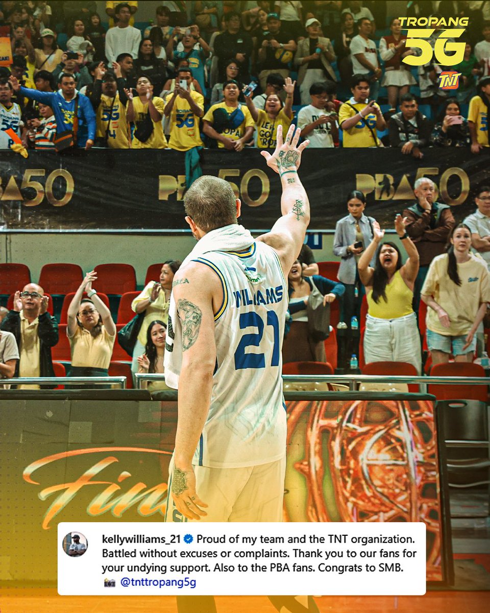 Veteran presence, big time impact. 🫡
Kelly Williams sa Philippine Cup Finals:
12.7 PPG | 5.8 RPG | 3.3 APG | 1.7 SPG | 42% 3PFG| 32:49 MPG

Still doing work at the highest level.🙌

#Tropang5G
