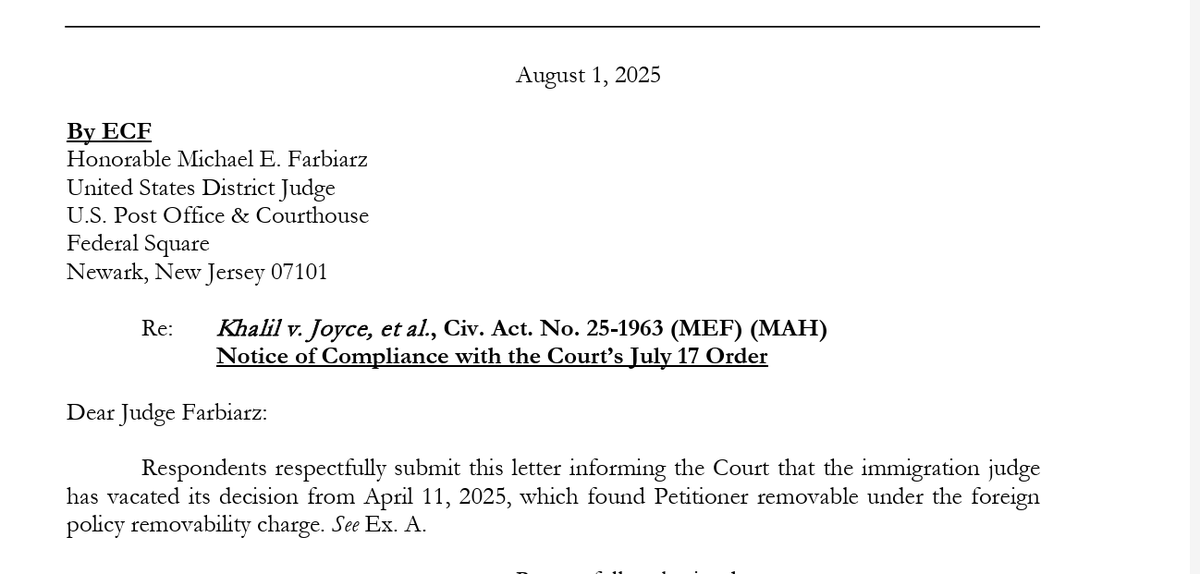 I don't want to hear any shit about Trump violating court orders.  This is straight up crazy that a district court in NJ ordered Trump to have an IJ vacate a deciion.
