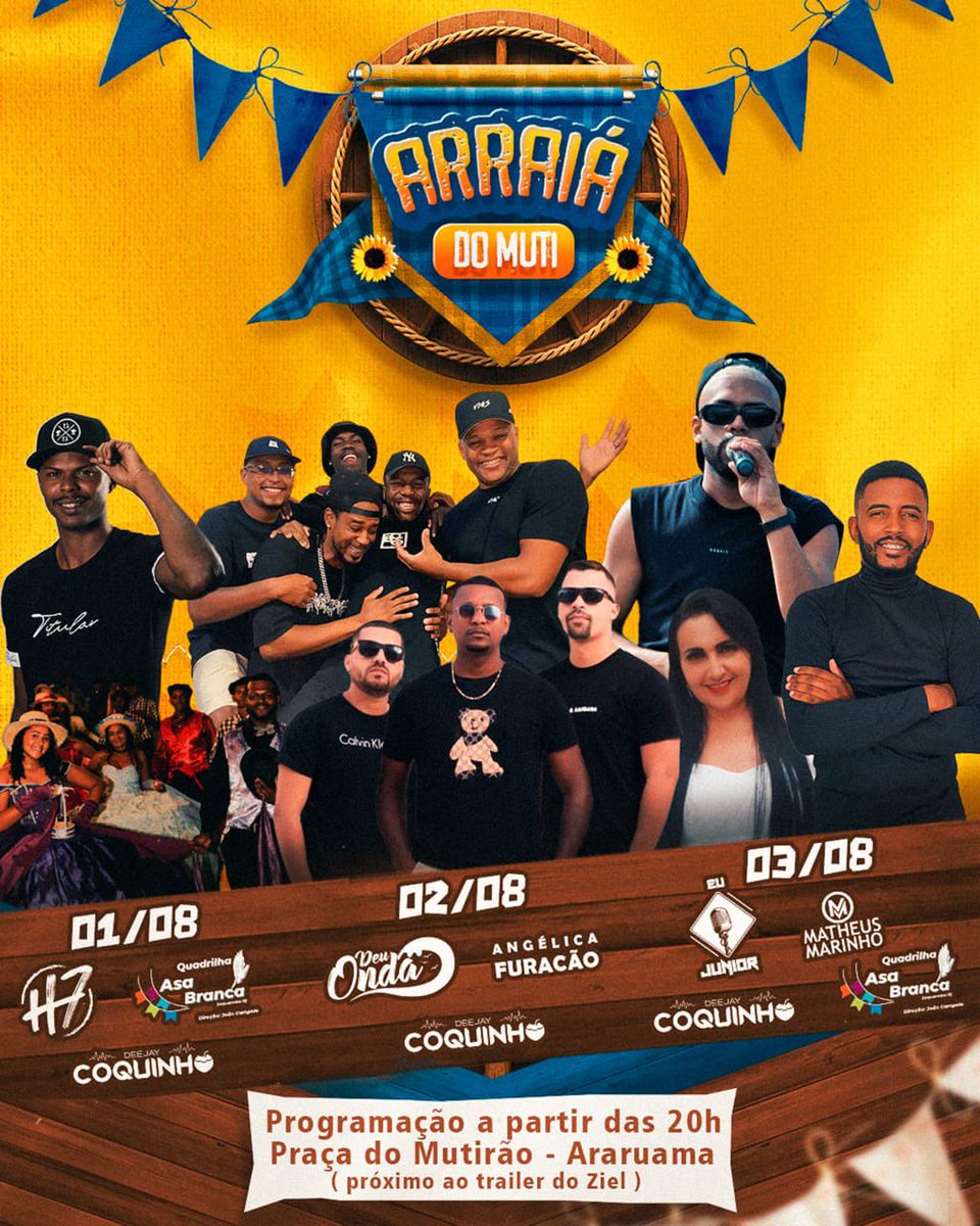 Lembrando que hoje começa um lindo final de semana de arraiá no Mutirão 😍🤩🕊🇫🇷
