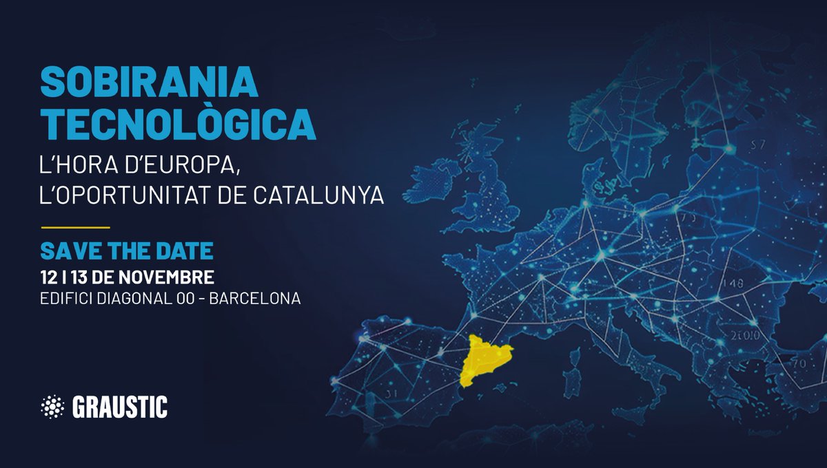 📅 Els dies 12 i 13 de novembre torna la 𝗗𝗶𝗮𝗱𝗮 𝗱𝗲 𝗹𝗲𝘀 𝗧𝗜𝗖 𝗮 𝗖𝗮𝘁𝗮𝗹𝘂𝗻𝘆𝗮 amb els Premis d'Innovació Digital. En un context global complex, la sobirania tecnològica és clau per a la resiliència i competitivitat d’Europa.
Inscriu-te ara:  inscribirme.com/diadadelestica…