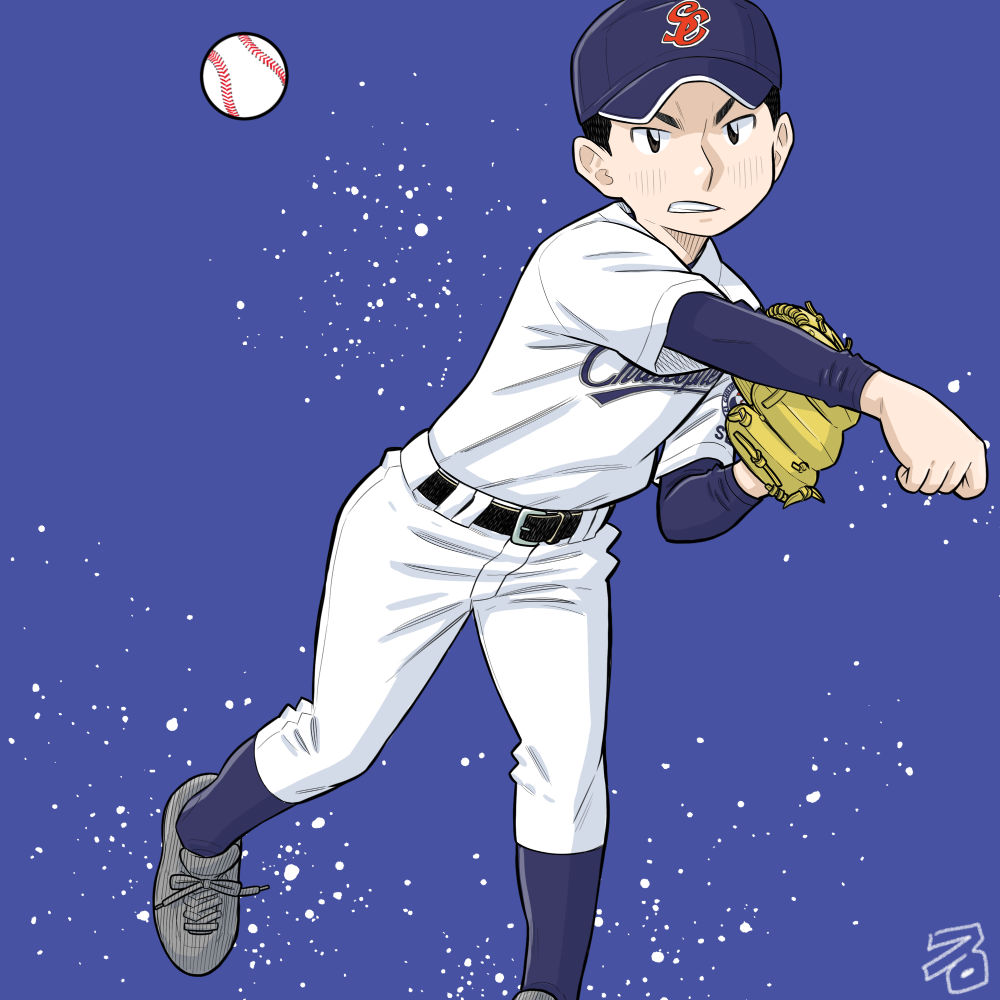高校野球イラスト293 ウルトラマリンブルー／静岡聖隷クリストファー