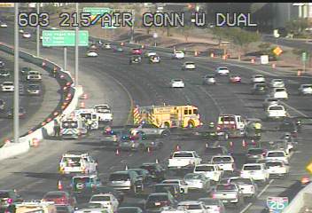 *TRAFFIC ALERT* (6:46a) - Traffic being pushed to the right on 215W past the Airport Connector. (Pic RTC/FAST)