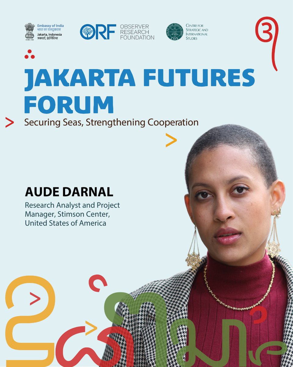ORF (@orfonline) on Twitter photo <a href="/kenj0126/">神保 謙 (Ken JIMBO)</a> <a href="/CSISIndonesia/">CSIS Indonesia</a> <a href="/IndianEmbJkt/">India in Indonesia</a> <a href="/nilanthis/">Nilanthi Samaranayake</a> <a href="/SmiechLiliana/">Liliana Śmiech</a> <a href="/panova_victoria/">Victoria Panova</a> <a href="/The_Mwanikilet/">Judith Mwaniki</a> <a href="/SonamYa38083941/">Sonam Yangchen</a> <a href="/anitnath/">Anit Mukherjee</a> <a href="/Lisa_Singh/">Lisa Singh</a> <a href="/sinder32/">Sinderpal Singh</a> .<a href="/AudeDarnal/">Aude Darnal</a>, Research Analyst and Project Manager, Stimson Center, United States of America, will join us at #JakartaFuturesForum2025!
🗓️ 5-6 Aug | 📍 Jakarta
Know more: or-f.org/34938
<a href="/CSISIndonesia/">CSIS Indonesia</a> <a href="/IndianEmbJkt/">India in Indonesia</a> <a href="/kenj0126/">神保 謙 (Ken JIMBO)</a> <a href="/CSISIndonesia/">CSIS Indonesia</a> <a href="/IndianEmbJkt/">India in Indonesia</a> <a href="/nilanthis/">Nilanthi Samaranayake</a> <a href="/SmiechLiliana/">Liliana Śmiech</a> <a href="/panova_victoria/">Victoria Panova</a> <a href="/The_Mwanikilet/">Judith Mwaniki</a> <a href="/SonamYa38083941/">Sonam Yangchen</a> <a href="/anitnath/">Anit Mukherjee</a> <a href="/Lisa_Singh/">Lisa Singh</a> <a href="/sinder32/">Sinderpal Singh</a> .<a href="/AudeDarnal/">Aude Darnal</a>, Research Analyst and Project Manager, Stimson Center, United States of America, will join us at #JakartaFuturesForum2025!
🗓️ 5-6 Aug | 📍 Jakarta
Know more: or-f.org/34938
<a href="/CSISIndonesia/">CSIS Indonesia</a> <a href="/IndianEmbJkt/">India in Indonesia</a>