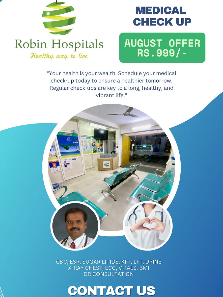 robinandrobin's tweet photo. #healthcheck #masterhealthcheckup #PreventiveHealth #robinhospitals #drrobin https://t.co/7HPjzb6c4E