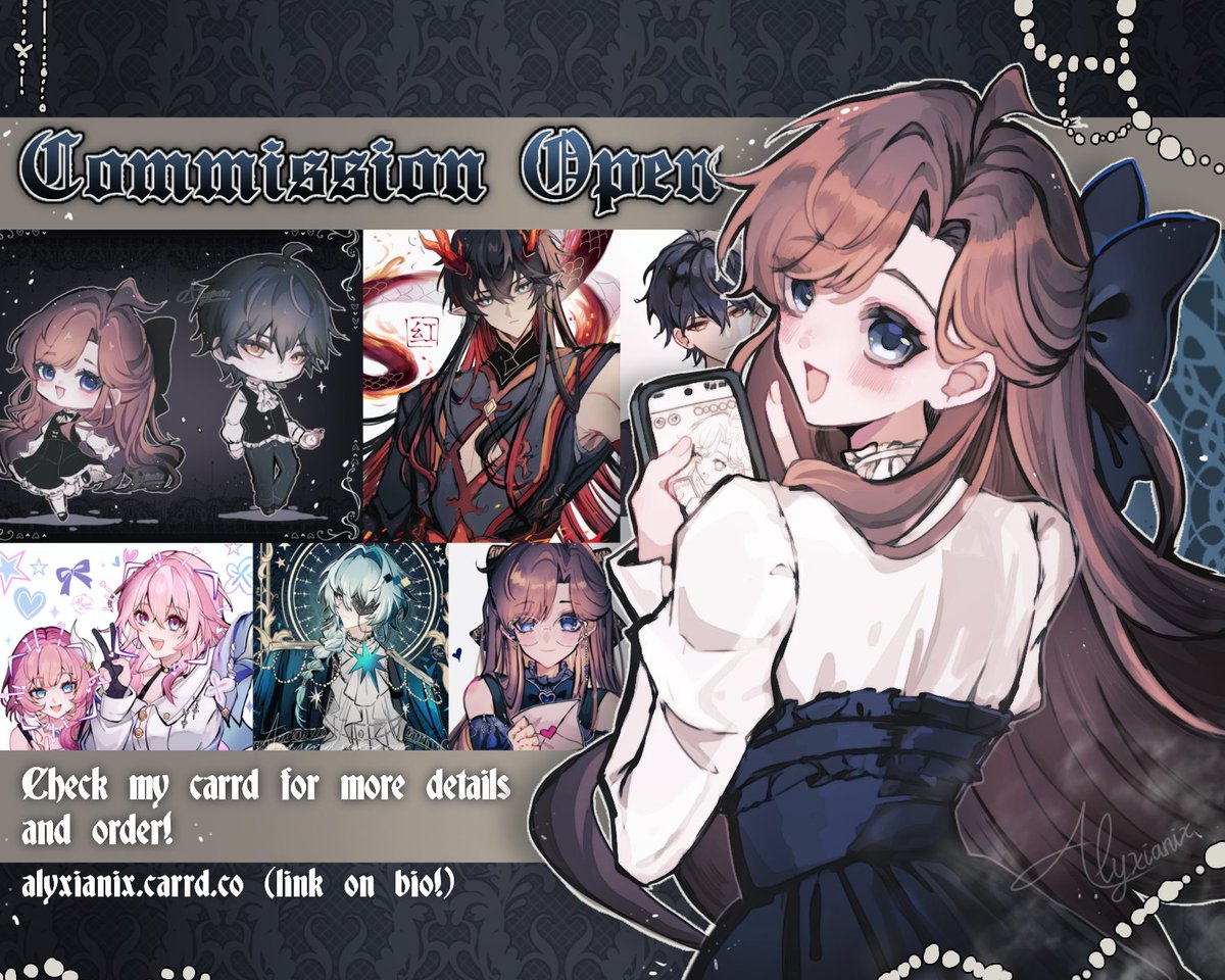 C✧MMISSION OPEN !!!
[Rts/Likes/any interactions are super appreciated it!]
°
YAYY I'm finally opening comms after a long time!
Planning to accept 3 or more slots per month, depending on my availability!
For more info and to order, please check my carrd! 🔗 on bio 💙
Thank you!~