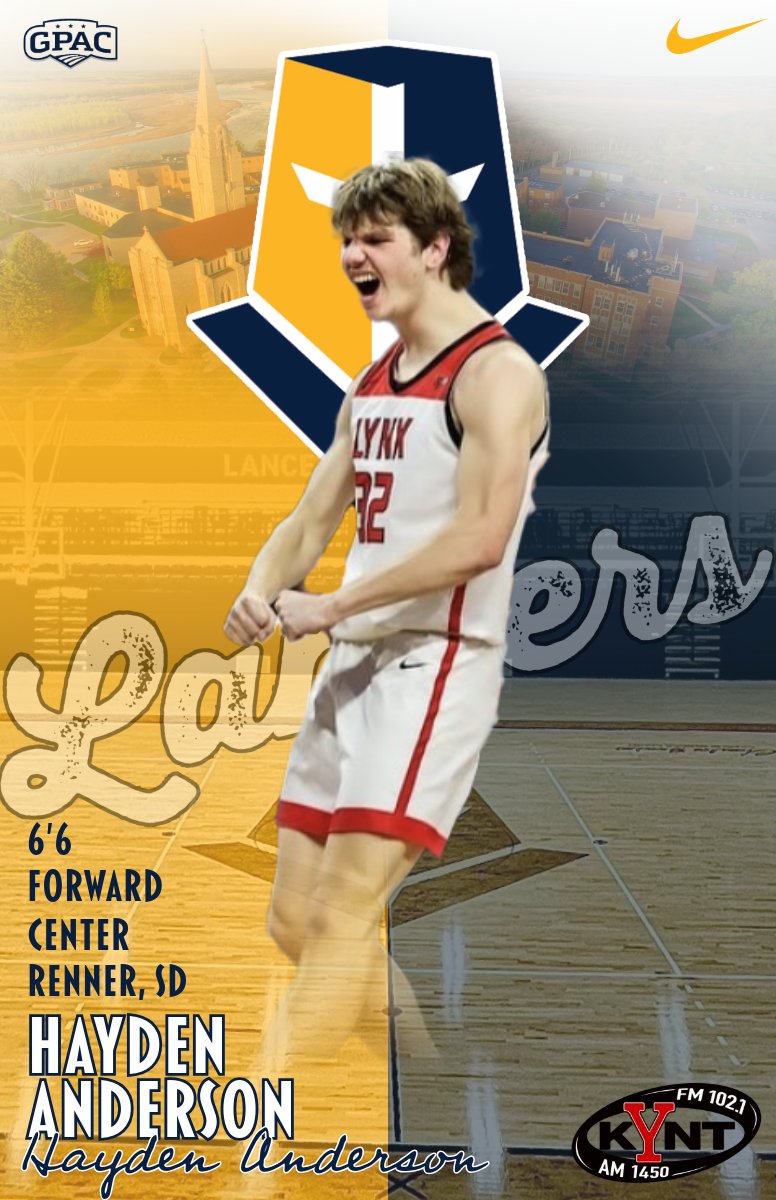MMULancersMBB's tweet photo. Welcome, Hayden Anderson (@HaydenAnde40531), to the Lancers Family!

🏀- 6'6 Forward/Center
📍- Renner, SD - Brandon Valley High School
📖- Business Management
✏️- Sophomore (Transfer - Dakota State) 

@KYNT1450 @YanktonSports @JCimburek @MMULancers @mountmarty https://t.co/Qiao3F55uz