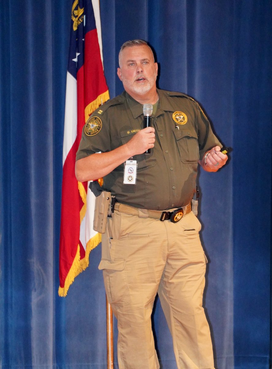 Sheriff James Hale, Superintendent Debra Harden, and Captain Mark Smith this week held their annual school safety meeting. Capt. Smith also led safety training for all OCS employees at North Oconee High. OCS thanks the Sheriff’s Office for its valuable partnership. #OconeeFamily