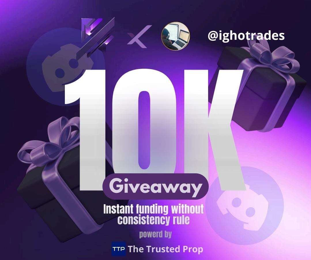 GIVEAWAY 🥳

1 x $10,000 instant funding account from <a href="/KriptCapital/">Kript Capital</a> 💜 

To enter:

1. Follow <a href="/KriptCapital/">Kript Capital</a> , <a href="/ighotrades/">SIMPLICITY is UNiQUE</a>&amp; <a href="/Isabelloisa1/">Engineer ISASKI</a>
2. Tag 2 friends
3. Like and repost  

- No Consistency Rule 💜

Also follow: <a href="/bbpips/">BBPIPS</a> <a href="/Onlyonesirkings/">Sirkings</a>
Join Discord a