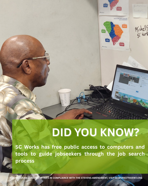 Fun Fact Friday!
Our centers offer FREE computer access so you can update a resume, file for unemployment insurance, practice for typing tests, and complete other job-seeking activities.scworkstrident.org