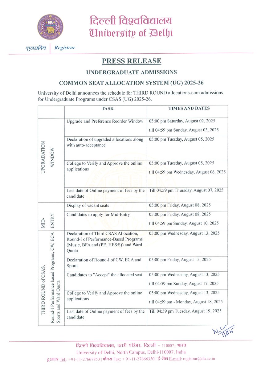 University of Delhi tweet media