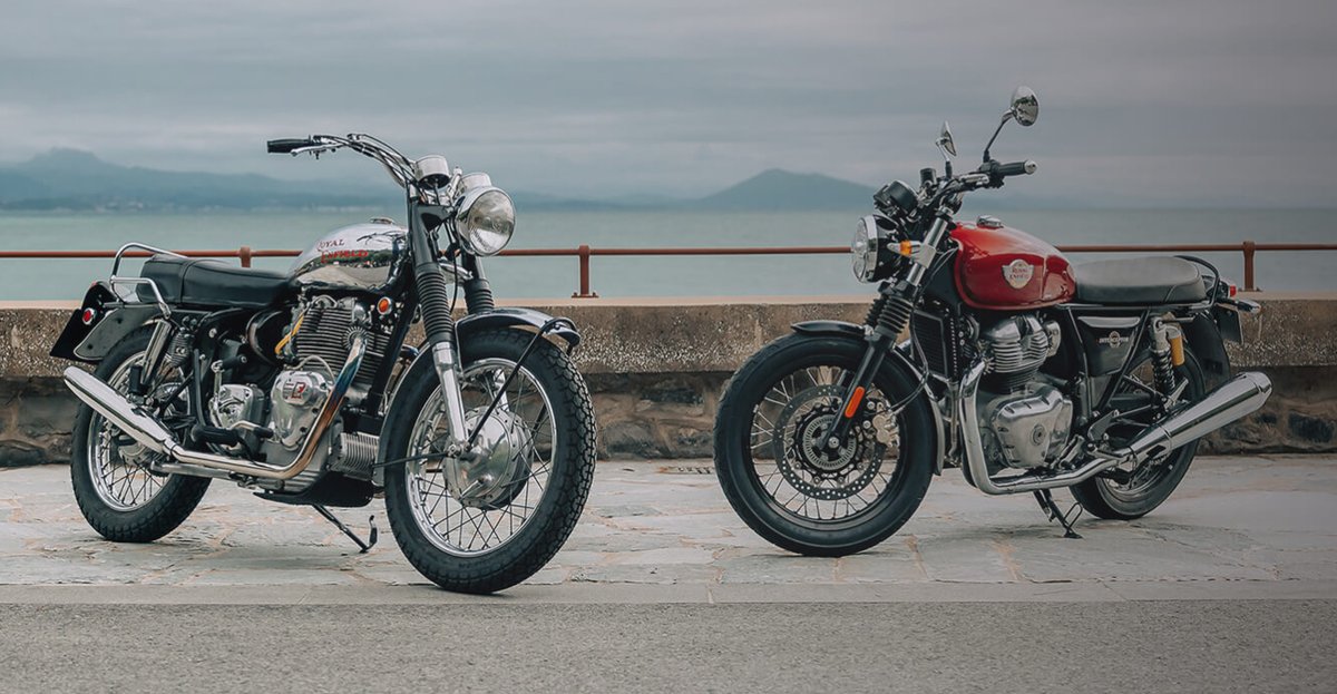 In 2018, Royal Enfield revived the Interceptor name with the 650 cc parallel-twin, drawing on styling from the 1960s original. Recent rumours suggest a new 750 cc Interceptor is in development, with updated features like dual disc brakes &amp; a TFT display. 
#RoyalEnfield