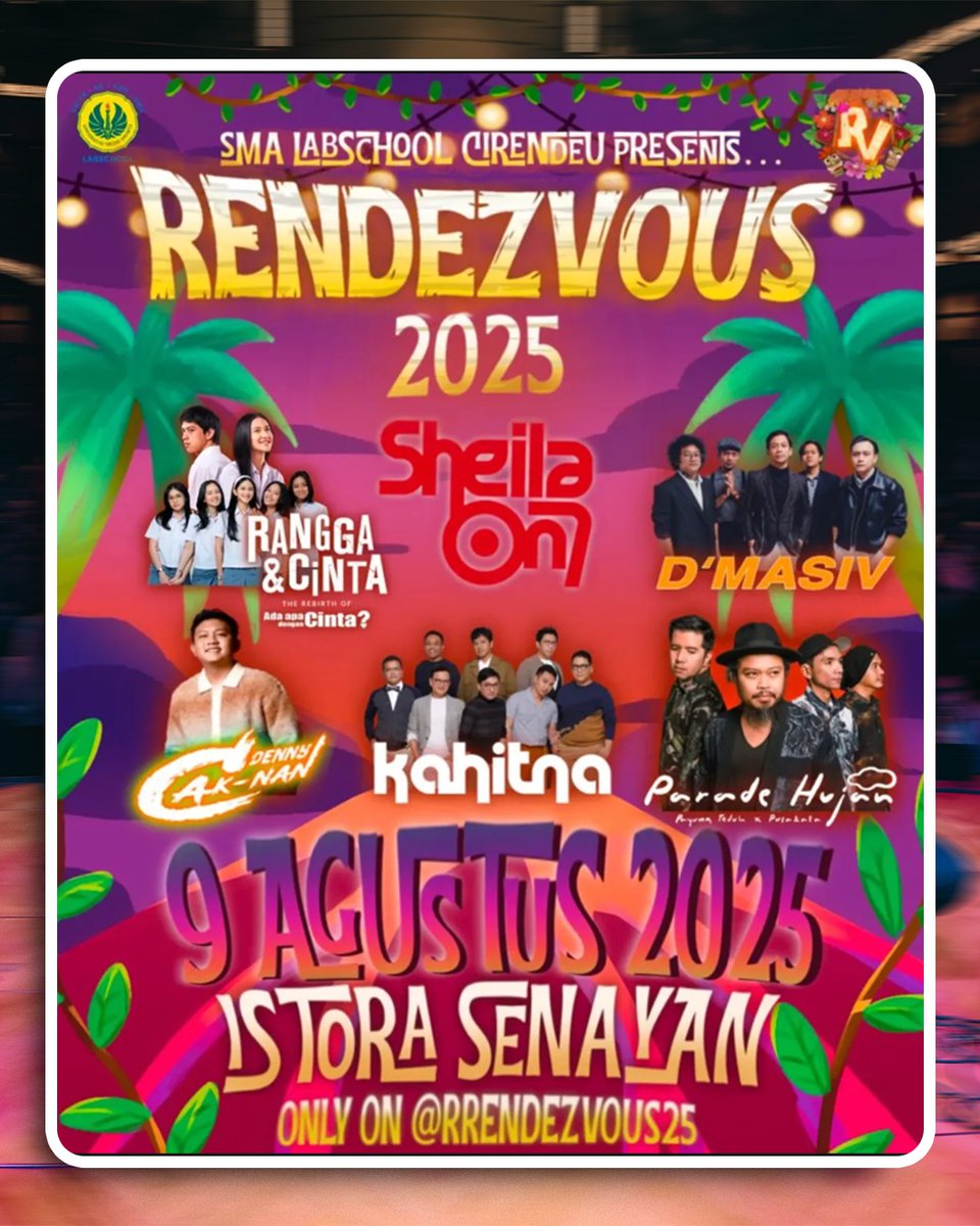 JAKARTA

🗓️ 9 Agustus 2025
📍 Istora Senayan

Halo warga Jakarta dan sekitar nya, kami akan hadir di Rendezvous. Sampai bertemu ya!

info acara bisa cek @rrendezvous25

#paradehujan
#pusakata
#payungteduh
#penerjanghujan
#jadwalmanggungparadehujan
