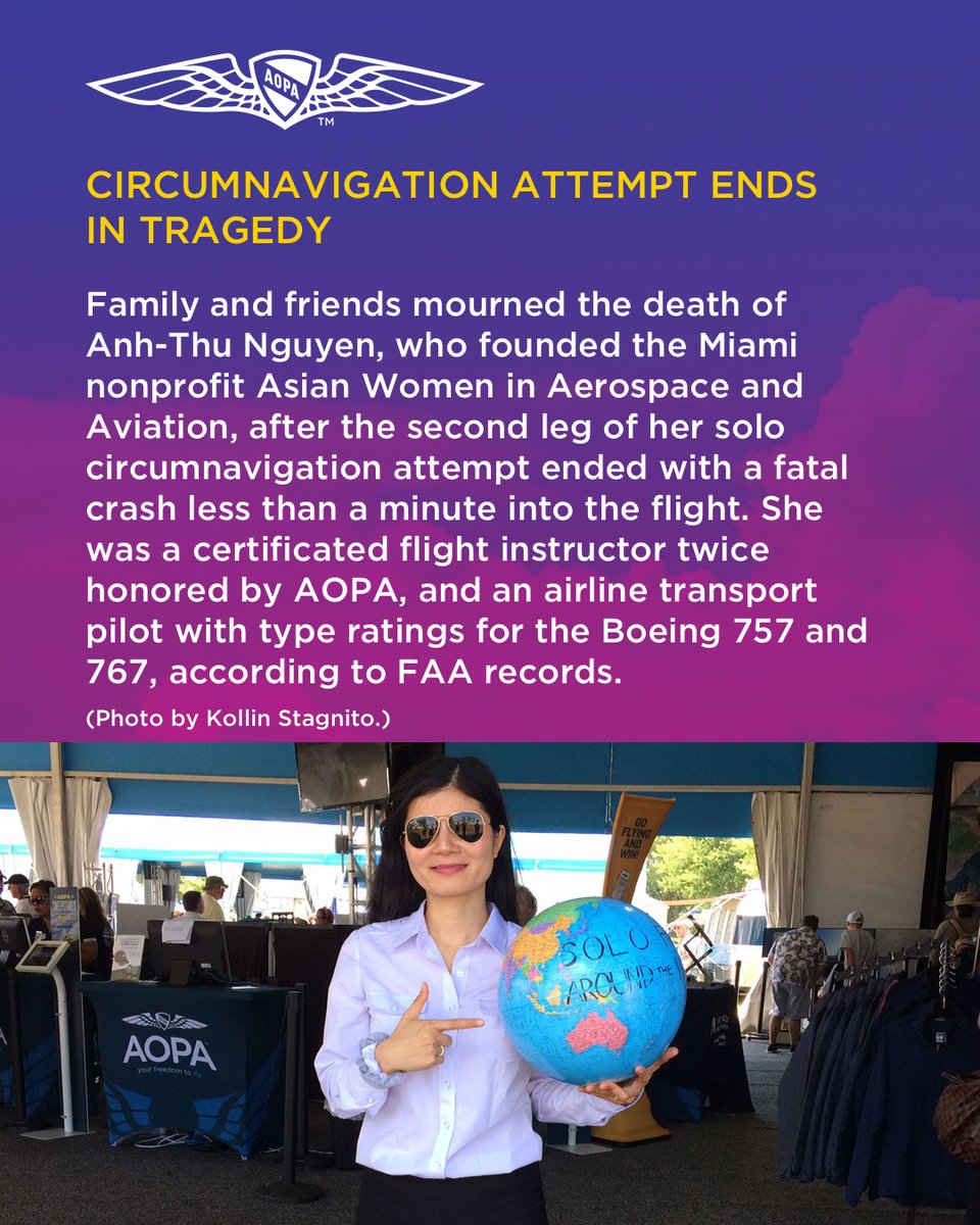 AOPA (@flywithaopa) on Twitter photo AOPA Top News:
Props&Pistons Festival August 15-17: bit.ly/45fQi3m
Senate ATC modernization funding bill blocks privatization: bit.ly/4fgaOFr
MOSAIC rule announced: bit.ly/4mGWcBJ
Remembering and honoring Anh-Thu Nguyen: bit.ly/4lXozeQ AOPA Top News:
Props&Pistons Festival August 15-17: bit.ly/45fQi3m
Senate ATC modernization funding bill blocks privatization: bit.ly/4fgaOFr
MOSAIC rule announced: bit.ly/4mGWcBJ
Remembering and honoring Anh-Thu Nguyen: bit.ly/4lXozeQ