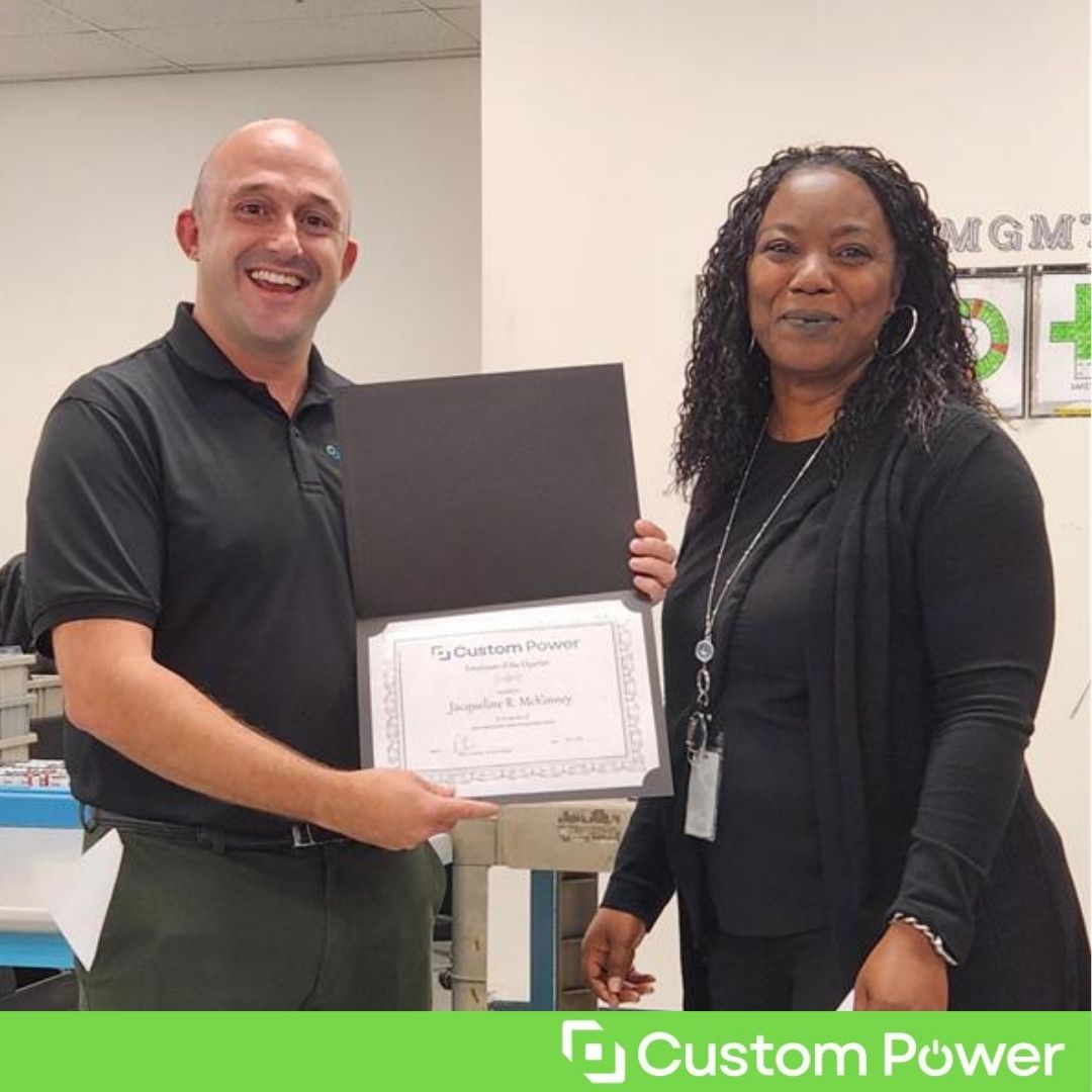 _CustomPower's tweet image. Our US team is thrilled to announce the Employee of the Quarter - Account Manager, Jackie McKinney! Jackie’s a great advocate for the customers, the business and her fellow coworkers. She does a fantastic job with a great attitude.

#CustomBatteries #BatteryDesign #PowerSoultions