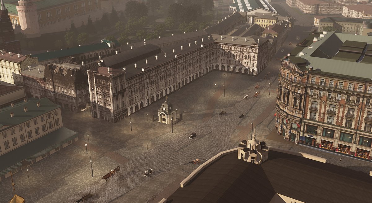3D reconstruction of cities: Moiseevskaya Square, 1915 dzen.ru/a/Z_9-HNojShN0… Моисеевская площадь, 1915