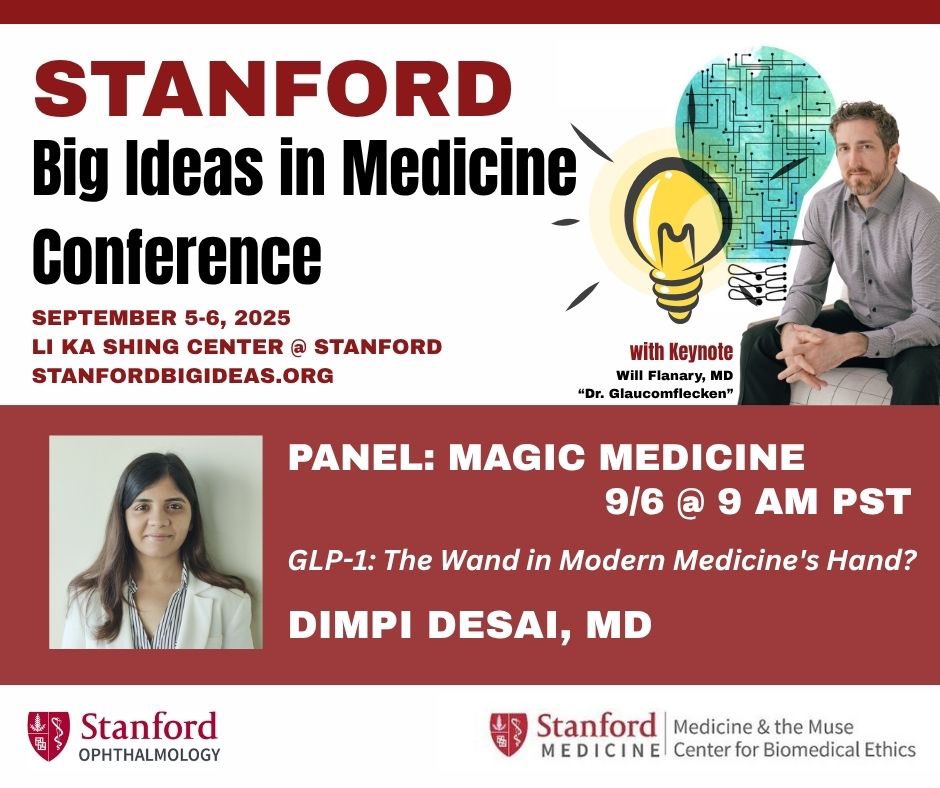 dimpi_desai's tweet photo. I’m honored to be speaking at the Stanford Big Ideas in Medicine Conference this Sept 5–6. It’s a space where people from health, science, and storytelling come together to imagine what care could look like in the future. Grateful to be part of the conversation !@StanfordMedMuse https://t.co/xijP4M8aRA