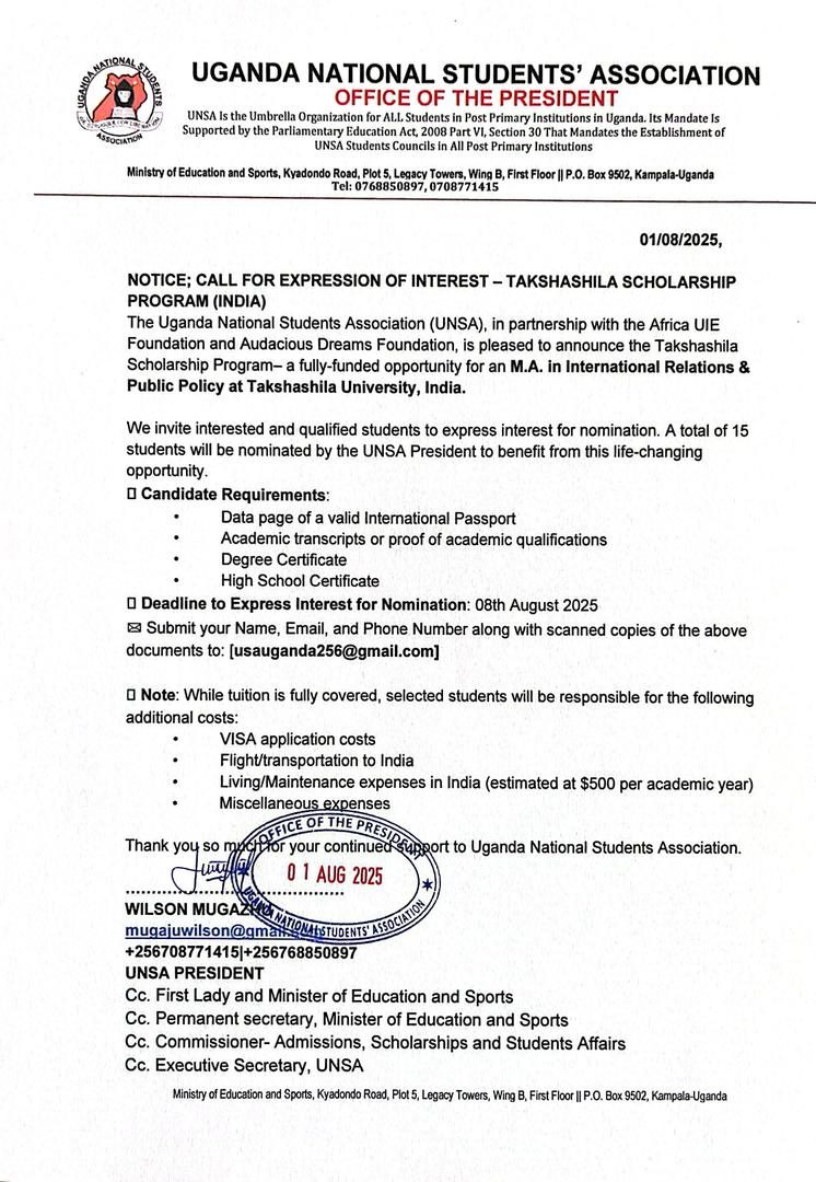 Achaye Paul (@paulachaye) on Twitter photo Kindly receive. We are happy to avail education opportunities to students of Uganda. Please apply, this could be an opportunity for you. <a href="/unsaugofficial/">Uganda National Students Association (UNSA)</a> <a href="/sigawomen/">SIGA WOMEN FOUNDATION</a> <a href="/AcholiStudents/">Acholi Students Union (ASU)</a> <a href="/GovUganda/">Government of Uganda</a> <a href="/JanetMuseveni/">Janet K Museveni</a> <a href="/Educ_SportsUg/">Ministry of Education and Sports - Uganda</a> Kindly receive. We are happy to avail education opportunities to students of Uganda. Please apply, this could be an opportunity for you. <a href="/unsaugofficial/">Uganda National Students Association (UNSA)</a> <a href="/sigawomen/">SIGA WOMEN FOUNDATION</a> <a href="/AcholiStudents/">Acholi Students Union (ASU)</a> <a href="/GovUganda/">Government of Uganda</a> <a href="/JanetMuseveni/">Janet K Museveni</a> <a href="/Educ_SportsUg/">Ministry of Education and Sports - Uganda</a>