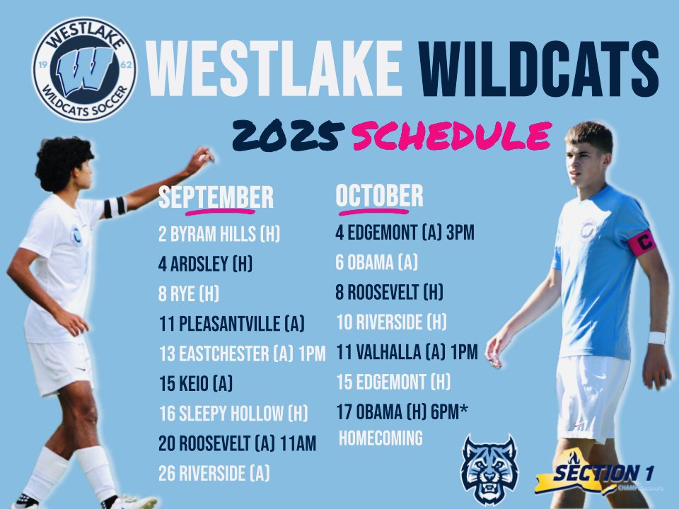 WestlakeHSSocc's tweet photo. 2025 Westlake Wildcats Schedule https://t.co/QQk7S3zp8X