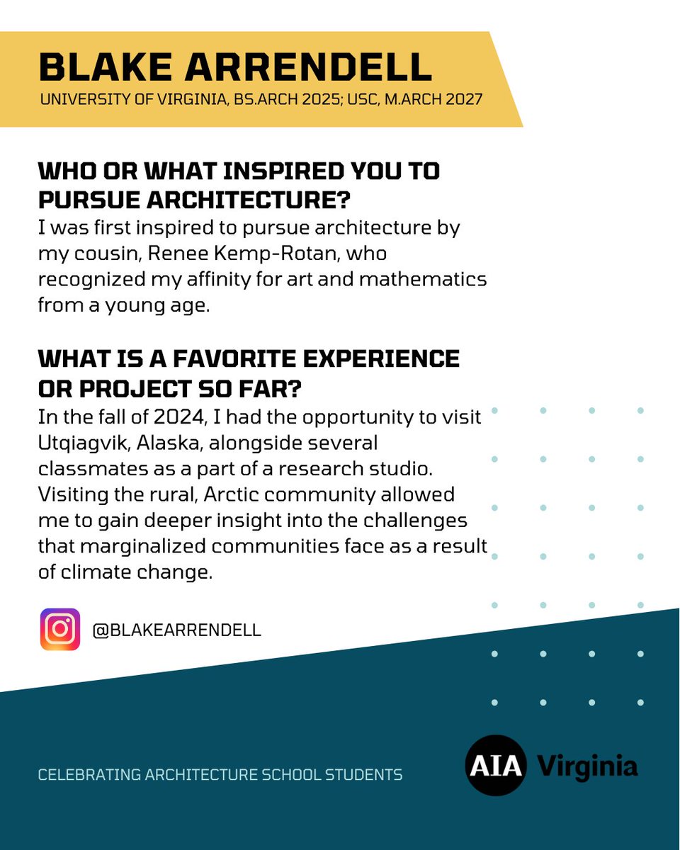 Our J.E.D.I. committee celebrates the diversity of our profession in Virginia. This summer we are featuring students in #architectureschool. #diversity #architecture