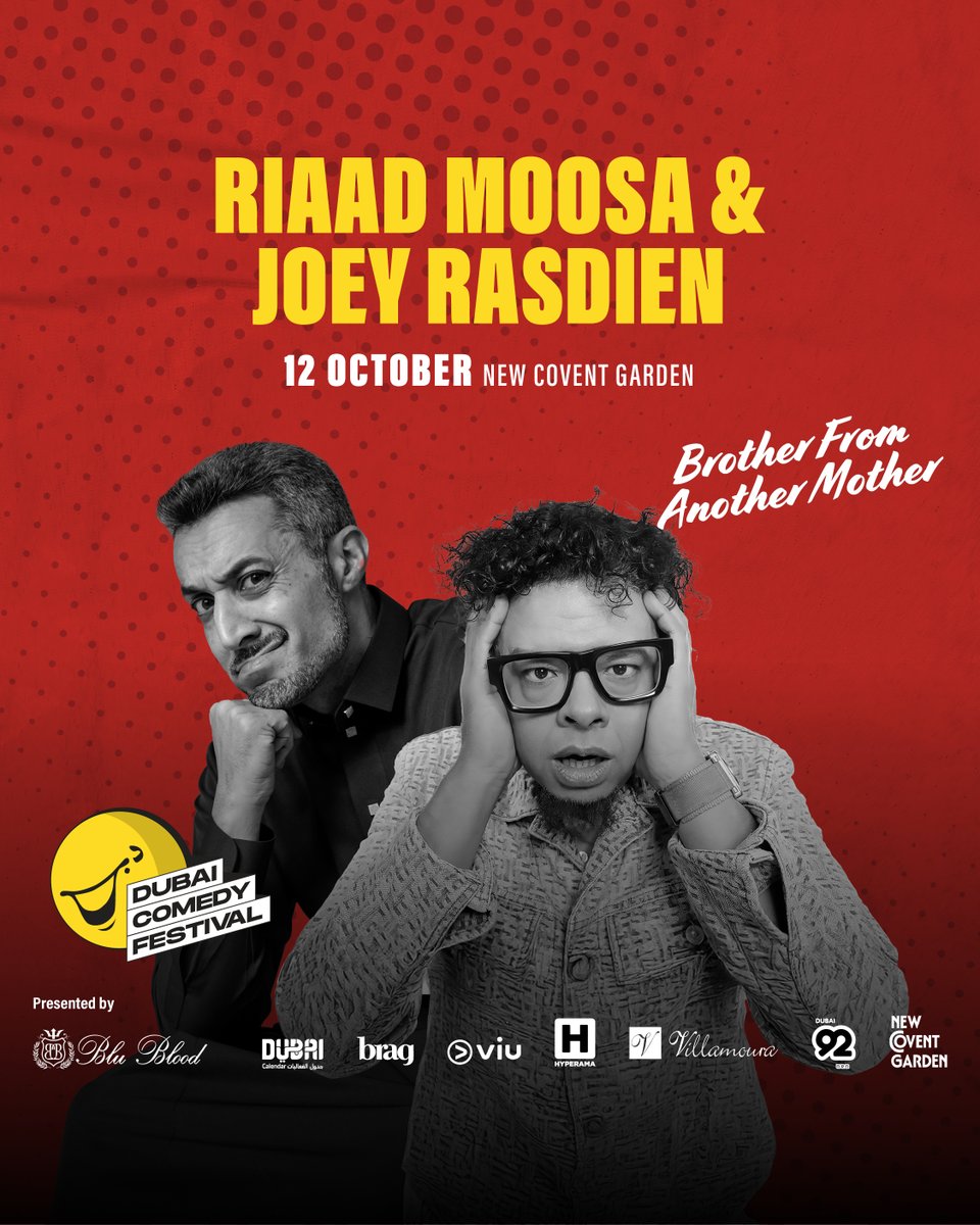 Two South African legends. One chaotic show.

Riaad Moosa &amp; Joey Rasdien are teaming up for their “Brother From Another Mother” show at Dubai Comedy Festival 🎤🔥

🎟️ Tickets Live Now. Link in bio.

#ticketmasterme #dubaicomedyfestival2025 #riaadmoosa #joeyrasdien