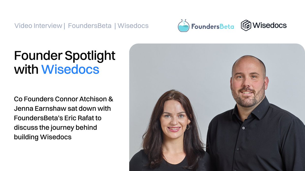 Wisedocs (@wisedocsai) on Twitter photo Our team sat down with <a href="/FoundersBeta/">FoundersBeta</a> for a #FounderSpotlight series, where our co-founders shared the story behind building Wisedocs โ from the earliest challenges to scaling a mission-driven insurtech company.
Watch the full spotlight here ๐ hubs.ly/Q03zqxbv0 Our team sat down with <a href="/FoundersBeta/">FoundersBeta</a> for a #FounderSpotlight series, where our co-founders shared the story behind building Wisedocs โ from the earliest challenges to scaling a mission-driven insurtech company.
Watch the full spotlight here ๐ hubs.ly/Q03zqxbv0