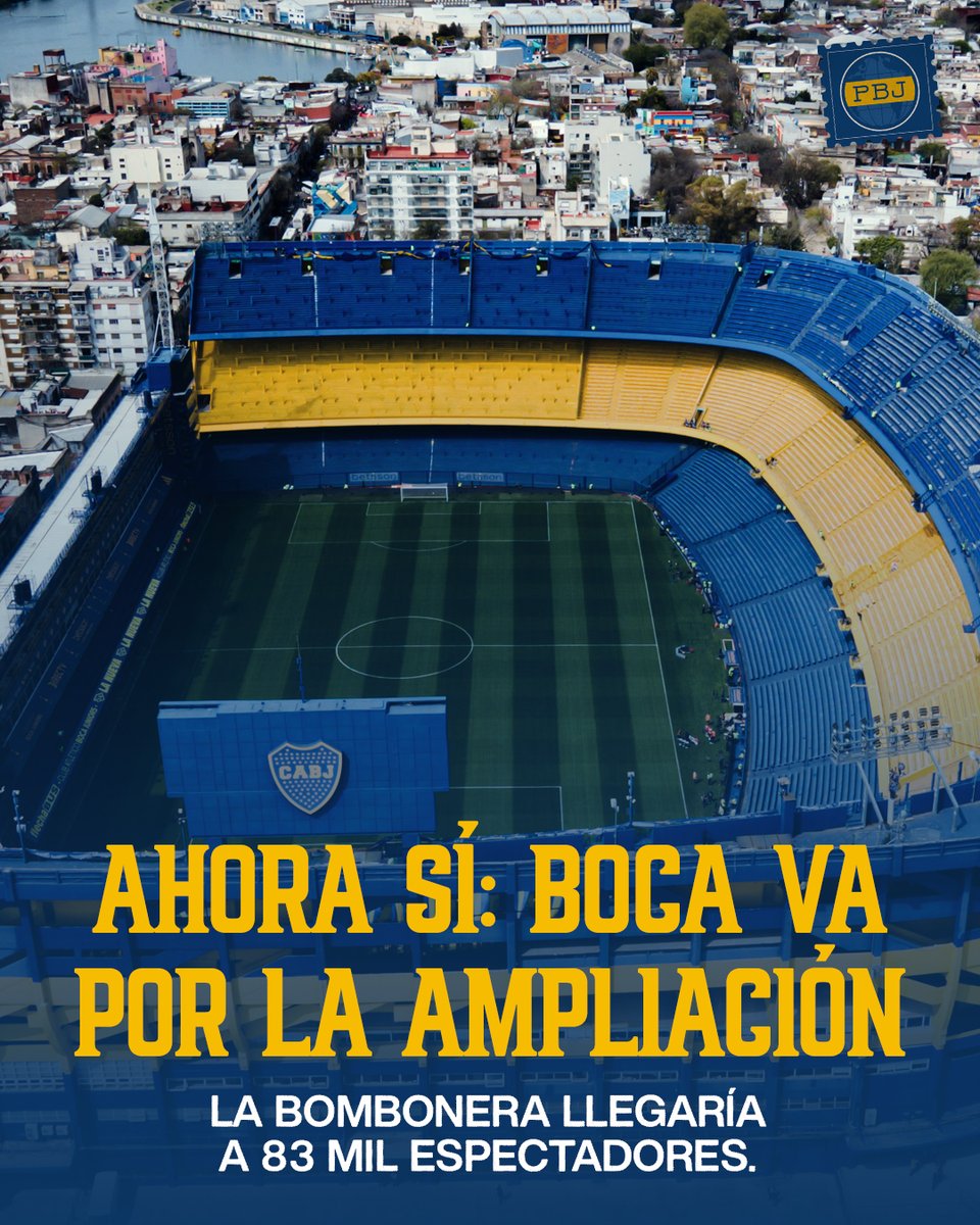 PlanetaBoca's tweet image. 🏟️ Boca va por la ampliación de La Bombonera. Riquelme quiere llevar la capacidad total a 83 mil espectadores.

🚨 Ya resolvió la financiación y encontró un detalle legal que es clave para agrandar el estadio.