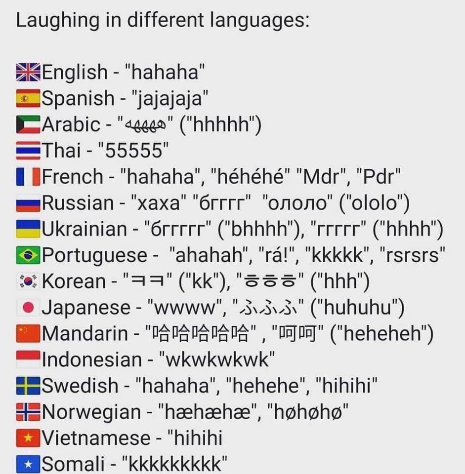 ut_tlc's tweet image. A fun #FridayFunFact today about laughing in other languages.