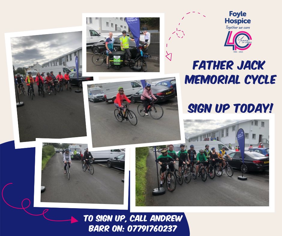 FoyleHospice's tweet image. There is still time to sign up to the Annual Fr Jack Gallagher Cycle, taking place on Sunday 3rd August 2025 🚲!

Entry is £10, with all proceeds going toward Foyle Hospice. 

For more info, please call Andrew Barr on: 07791760237. 

#frjackcycle #foylehospice #signuptoday