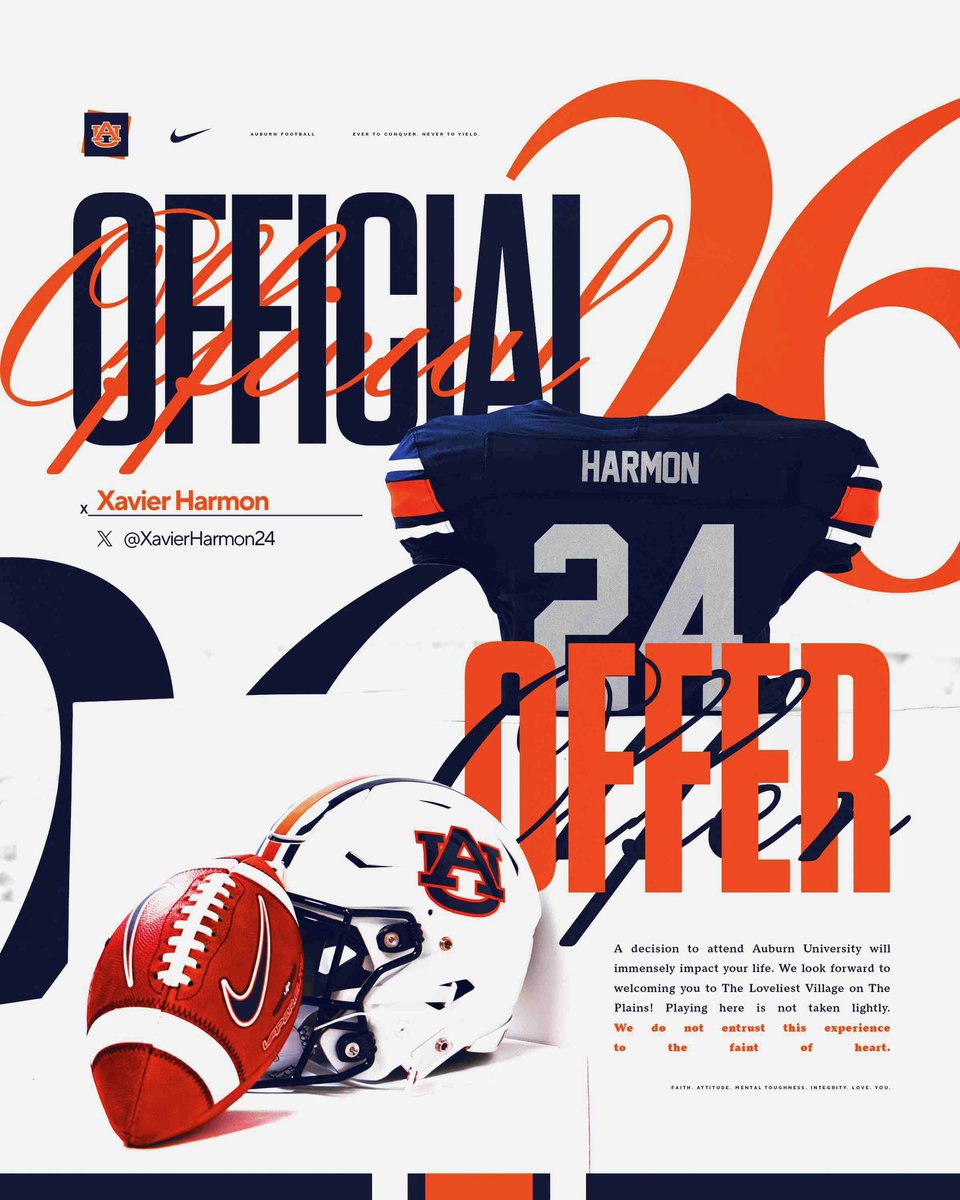 Xavier Harmon (@xavierharmon24) on Twitter photo Blessed to say I have been officially offered by Auburn #wareagle <a href="/ConroeTigersFB/">Conroe Tiger Football</a> Blessed to say I have been officially offered by Auburn #wareagle <a href="/ConroeTigersFB/">Conroe Tiger Football</a>