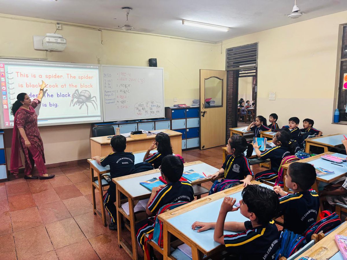 VijNeeti's tweet image. Learning sparks joy! 🌟 Class 1 shines with Smart Board reading &amp;amp; picture comprehension 📚, and outdoor math fun with number lines 🔢🌳 #LearningFun #SmartLearning @ashokkp @y_sanjay @ShandilyaPooja @sdg4all