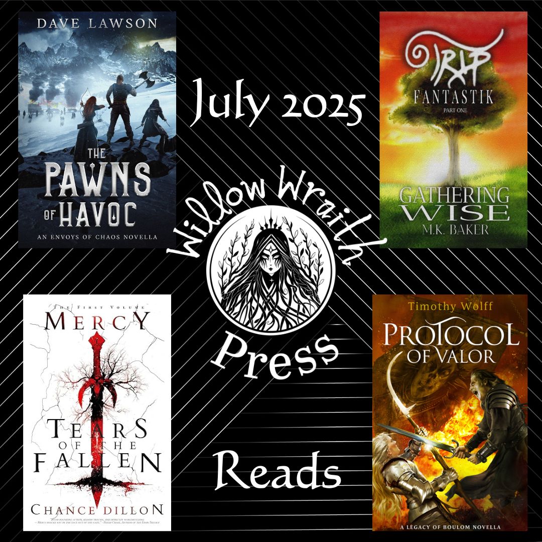 Bill Adams - Willow Wraith Press (@williamjadams3) on Twitter photo Here are the reviews WWP dropped in July (we actually read a bunch more just haven't posted the reviews yet...)
The Pawns of Havoc by <a href="/DlawsonAuthor/">Dave Lawson--Bald Author</a>
Gathering Wise by <a href="/Kealoha_Baker/">M.K. Baker</a>
Mercy: Tears of the Fallen by <a href="/ChanceBeeDillon/">Chance Dillon</a>
Protocol of Valor by <a href="/TimWolffAuthor/">Timothy Wolff - 🦎 🦎 🦎</a>
Reviews ⬇️ Here are the reviews WWP dropped in July (we actually read a bunch more just haven't posted the reviews yet...)
The Pawns of Havoc by <a href="/DlawsonAuthor/">Dave Lawson--Bald Author</a>
Gathering Wise by <a href="/Kealoha_Baker/">M.K. Baker</a>
Mercy: Tears of the Fallen by <a href="/ChanceBeeDillon/">Chance Dillon</a>
Protocol of Valor by <a href="/TimWolffAuthor/">Timothy Wolff - 🦎 🦎 🦎</a>
Reviews ⬇️