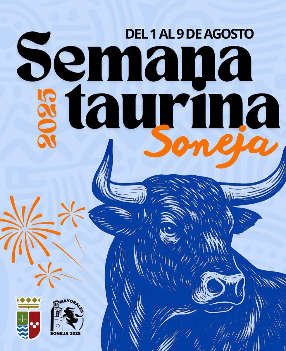 El CD Soneja os desea una 𝙛𝙚𝙡𝙞́𝙯 𝙨𝙚𝙢𝙖𝙣𝙖 𝙩𝙖𝙪𝙧𝙞𝙣𝙖.🐂

🥂 Disfrutar con los amigos, con la familia y con todo el pueblo, pero siempre con respeto y salud.