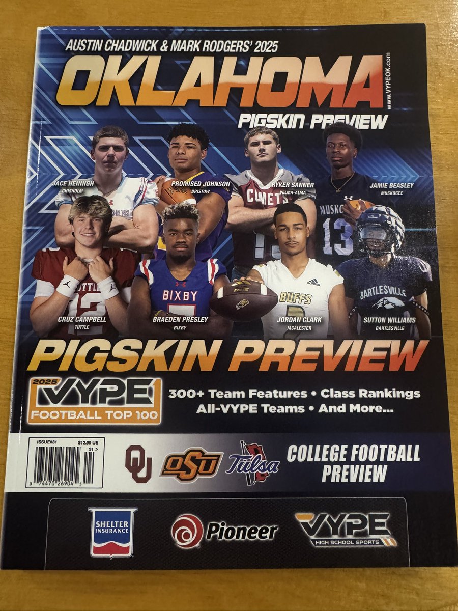 Hot off the press, literally!!! Just in time for some weekend reading
<a href="/VYPEOK/">VYPE Oklahoma</a> #okpreps