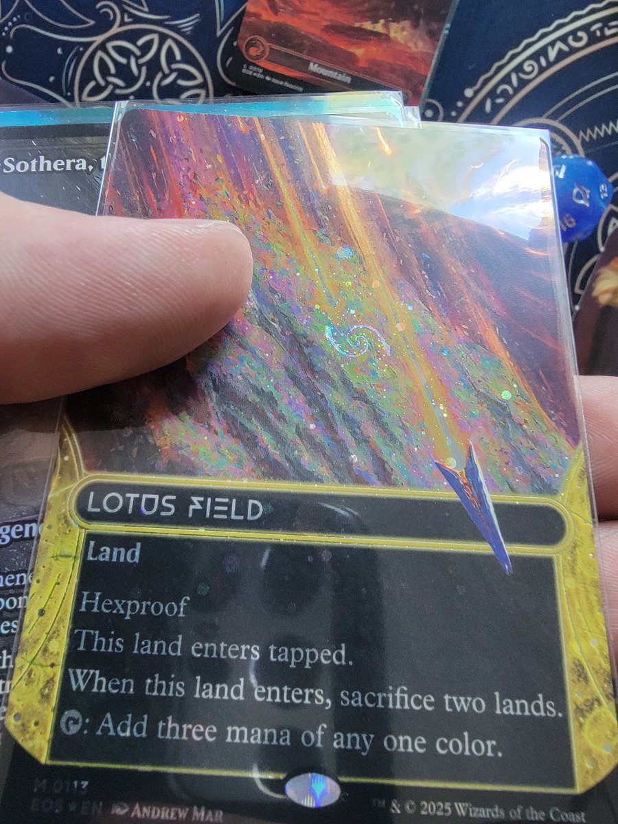 I love that Magic cards use the same foiling as Pokemon for their galaxy foil variants. Hooray for swirlies!
#PokemonTCG 
#MagicTheGathering 
#EdgeOfEternities