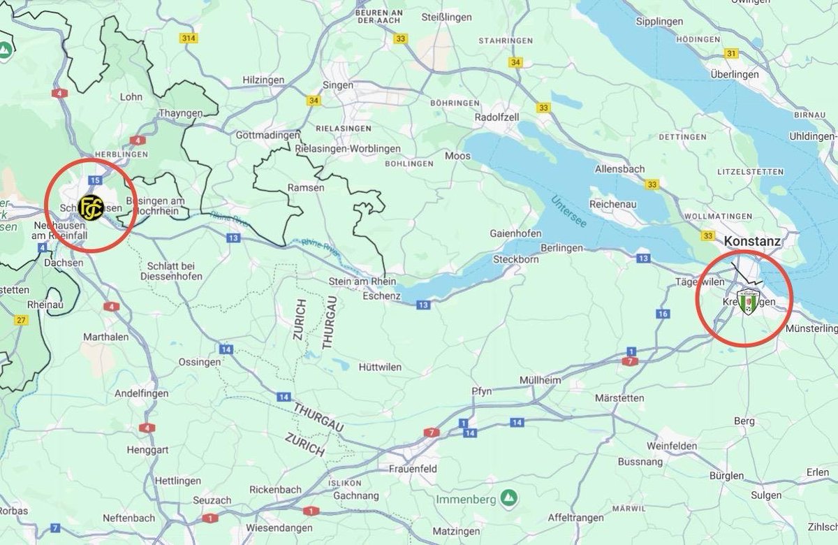 SweeperPod's tweet image. 🇨🇭⛴️ Landlocked Switzerland is set for an unusual away day when the Promotion League, the country&apos;s third tier, gets under way today.

The fans of FC Schaffhausen have organised a boat to take them down the Rhine for their game against Kreuzlingen on the shores of Lake Constance.
